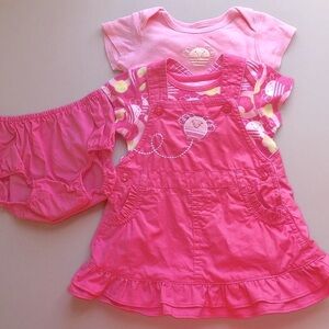 LKNEW Vintage Children’s Place Girl’s Jumper Dress Cotton 3-6M PINK Bee